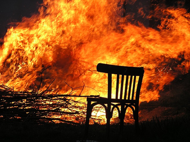 fire and bench